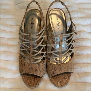 Women's Strappy Cork Heeled Sandals